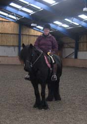 Rackwood Bonnie receives her first Ridden Rosette at Stonechester, March 2014