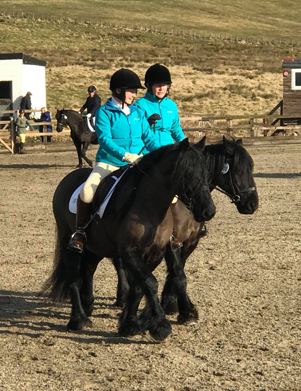 Maggie & Ben warming up for Team Quest Dressage April 2018.