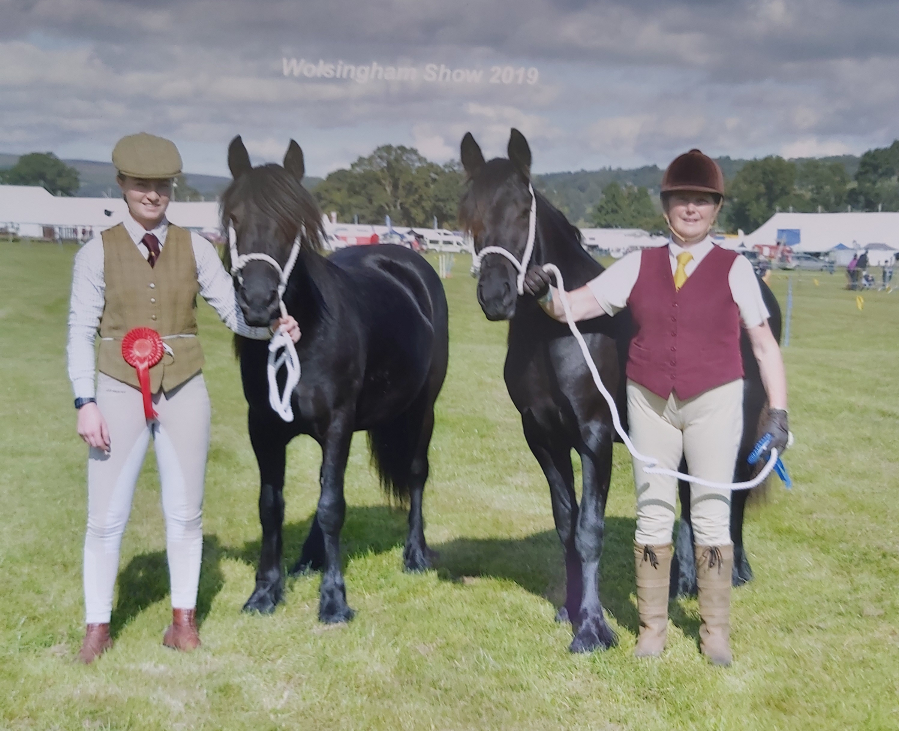 two prize winning black yearling Fell fillies at Wolsingham Show